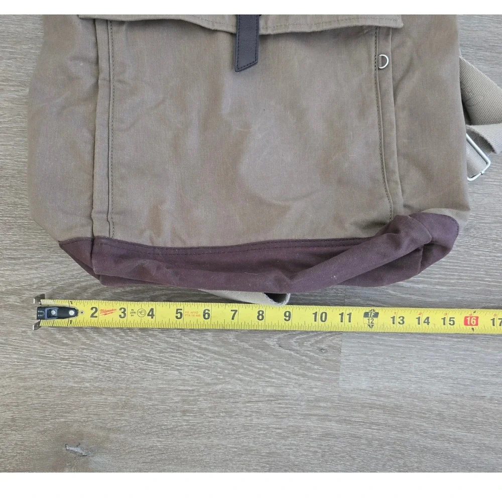 TOMS‎ Canvas Backpack Taupe Brown Buckle Flap Commuter Bag
